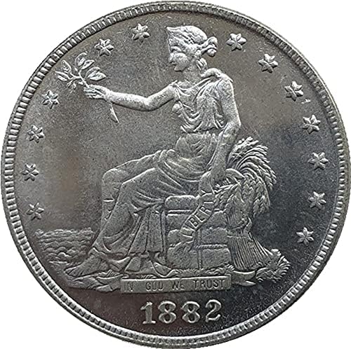 Оригиналните монети на САЩ от 1882 г., Латунная Чиния, Сребърни Изделия, Обмяна на Паметника Монета, монета Събиране,