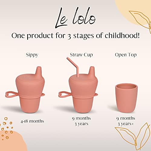 Lelolo от Anpei® Relief with Me 3-в-1, Слама чаша за хранене на малки деца | Платинен силикон | на 4 месеца+