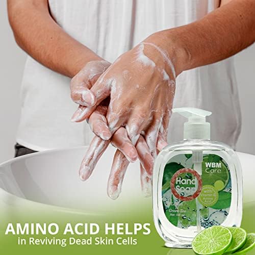 Сапун за ръце WBM Care с екстракти от лимон и зелен чай, Питателна и Изглаждащ, Освежаващо на кожата, Течни сапуни за