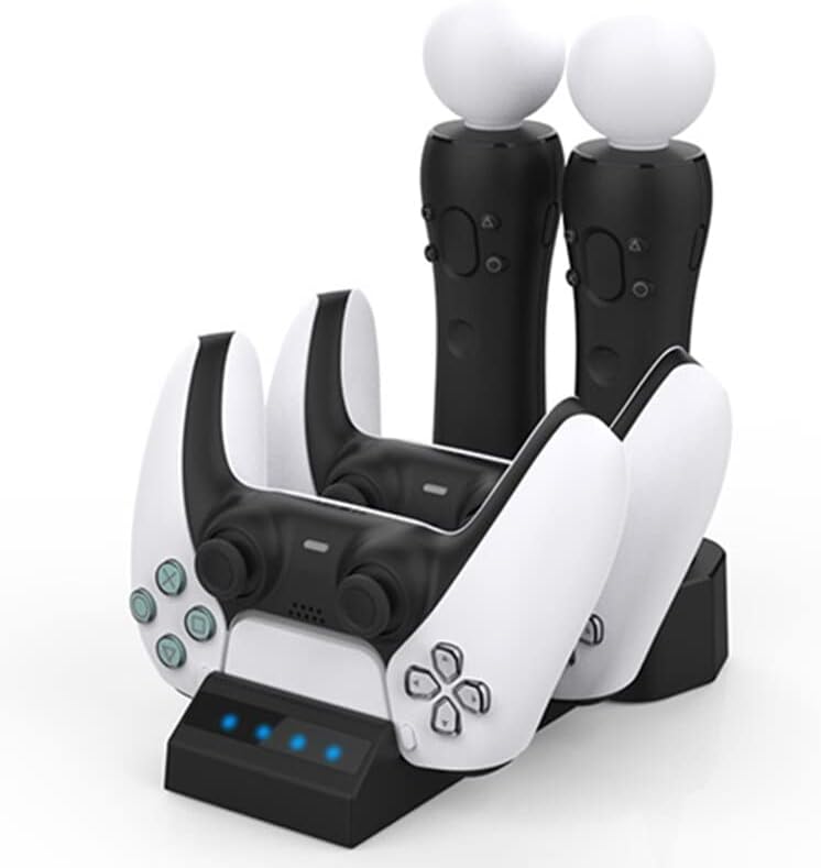 Преносимо Зарядно устройство 4 в 1, за контролер PS5, Докинг станция за PS VR Move, Поставка за зареждане Контролер PS
