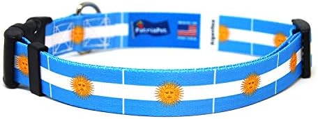 Нашийник за кучета Аржентина | Флаг на Аржентина | Мартингейл без закопчалка | Произведено в Ню Джърси, САЩ | за средни