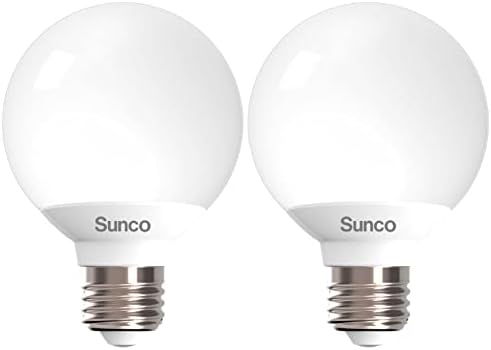 Крушки Sunco Vanity Globe G25 LED за огледало в Банята с Мощност 40 W, еквивалент на 6 W, 3000 K, warm White, с регулируема