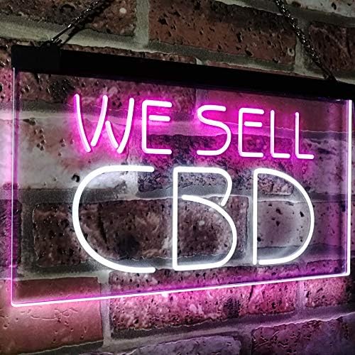 ADVPRO CBD се Продава Тук Двуцветен led неонова реклама с Бели и лилави цветове 12x8,5 инча st6s32-i3091-wp