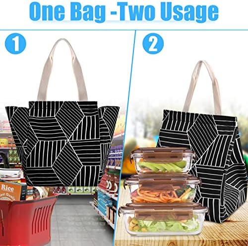 Serdies 4 Опаковки Изолирани пакети за Обяд, Здрава Широко Отворена Сгъваема и Преносима чанта за обяд с вътрешно покритие