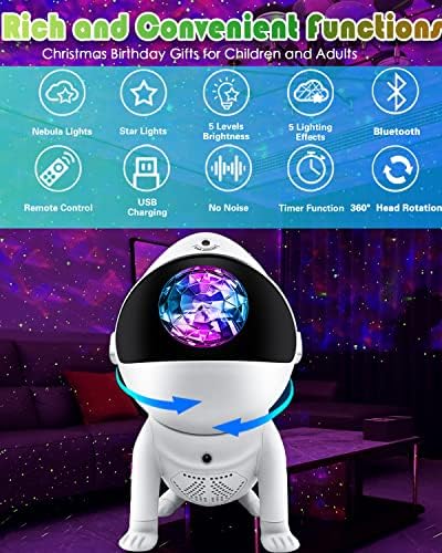 Проектор FLEWKEN Space Dog Star - Проектор Galaxy Night Light С Вграден Bluetooth-високоговорител, управление Smart APP,