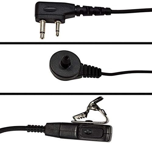 HQRP 2-пинов микрофон за слушалки с акустична тръба, съвместим с ICOM IC-2Д, IC-2GA, IC-2GA (T), IC-2GAT + HQRP Sun Meter