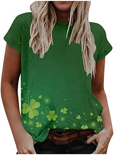 Есенно-Лятна Тениска за жени 2023, Модни Памучен Блуза с Кръгло Деколте и Къс Ръкав, Графична Блуза за Почивка GH GH