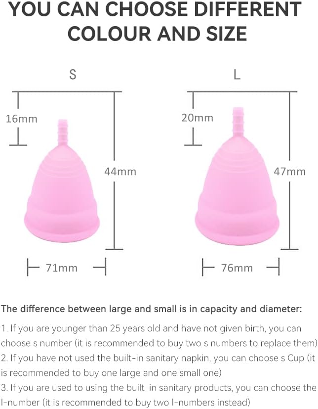 Менструална чаша FEMINAE (малка / голяма) Множество и здрава - Не съдържа BPA (Голяма)