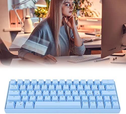 Механична Клавиатура, с 64 бутони, 3,0 5,0 Безжична Ръчна Клавиатура Type C Жичен Синя RGB с Няколко режима на осветление