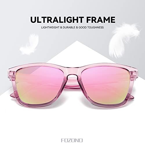Fozono Поляризирани Слънчеви Очила за Жени, Мъже Класически Ретро Квадратни, Правоъгълни Модни Слънчеви Очила За Шофиране