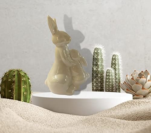 Керамични Бижута Bullahshah с Зайци, Декор за Детска стая за майки и а домашни зайци, Фигурка на Мама и а домашни зайци