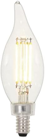 Уестингхаус Lighting 5317000 4,5 W (еквивалент на 60 W) Led лампа с регулируема яркост CA11 с Прозрачна нишка с нажежаема