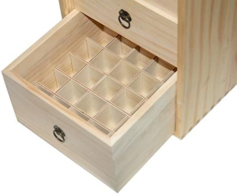 Baoz 3-Ярусная Дървена кутия за съхранение на етерични масла в 75-офиси, шишета за етерични масла обем 5-15 мл, Кутия