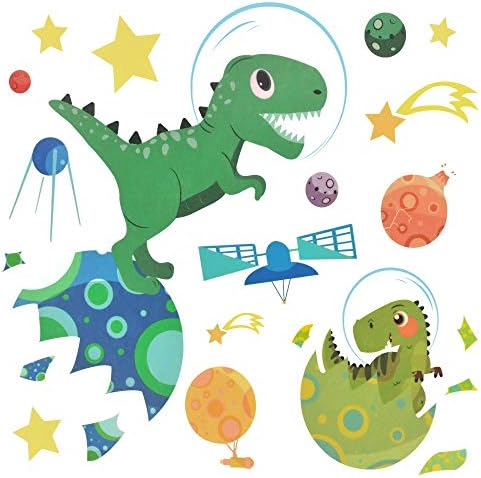 Стикери за Стена с Динозавром H2MTOOL, Подвижни Самозалепващи Космически Детски Стикери за Стена за Декор на Детска Стая