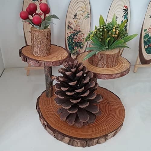 Поставка за кифли Abaodam Поставка За Кифли Многослойна Дървена Поставка За Торта Дървена Поставка За Десерт В Селски