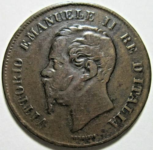 Историческа италианска монета достойнство 5 Чентезими 1861 г. -1867 години. Издаден Эндером крал Vittorio Emanuele II.