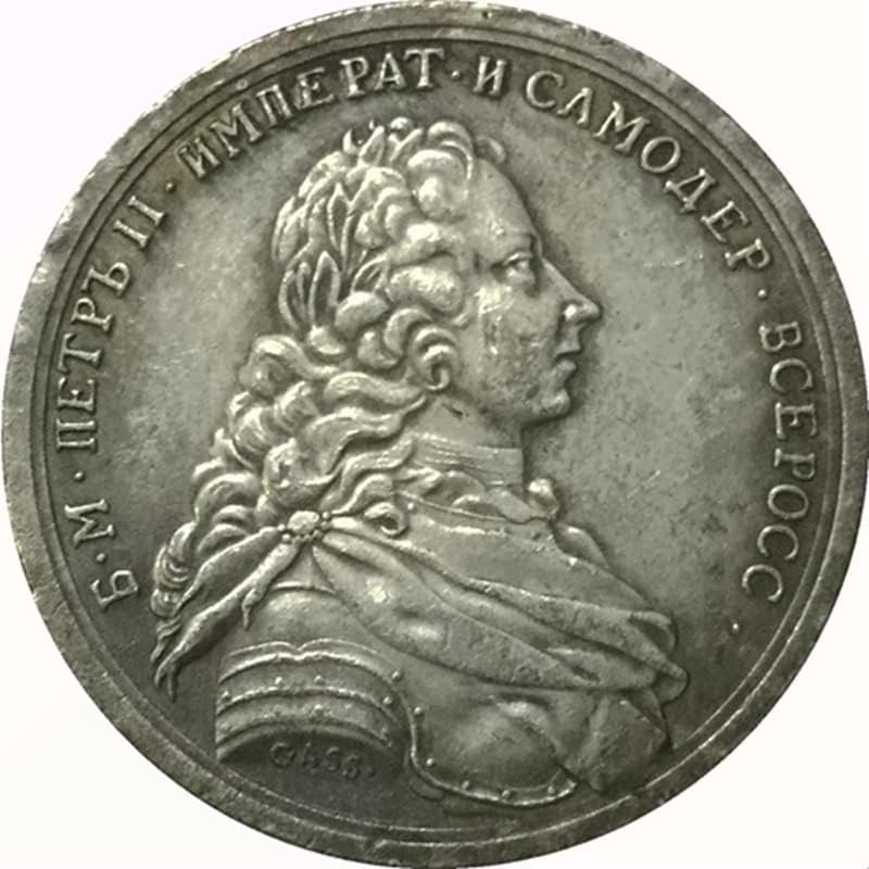 Руската медал 1727 г. Антични Монети Ръчно изработени Монета 39 мм