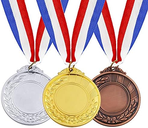 12 Метални Сертификати За Премия Медали Winner Цвят: Златен, Сребърен, Бронзов С Шията Лента, Олимпийски Стил, 2 Инча