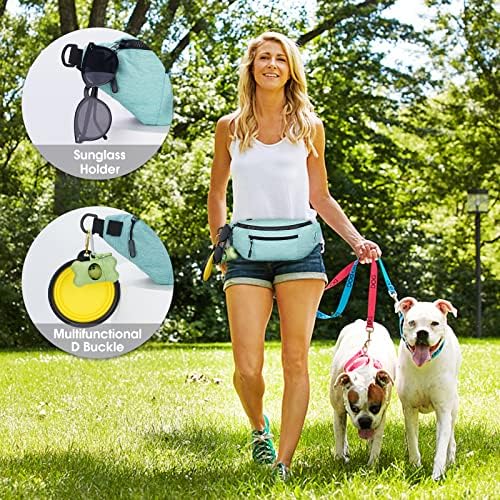 Големи Скута чанти за жени и мъже, С 4 Джоба с цип, Подарък за Разходки на Кучета, Ежедневни Поясная Чанта за пътуване, Спортни тренировки, Мятно-зелен