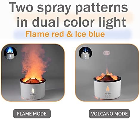 Ароматерапевтични овлажнител Keepwish® Volcano Flame в два цвята - Огнено-червено и ледяносиний Допълнително Tiktok за