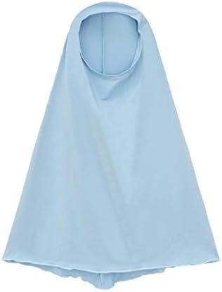 Облекло за Рамадан, Комплект от 2 теми, Дрехи за момичета, Хавлия + Шал, Рокля с дълги ръкави, Мюсюлмани Дрехи (синьо
