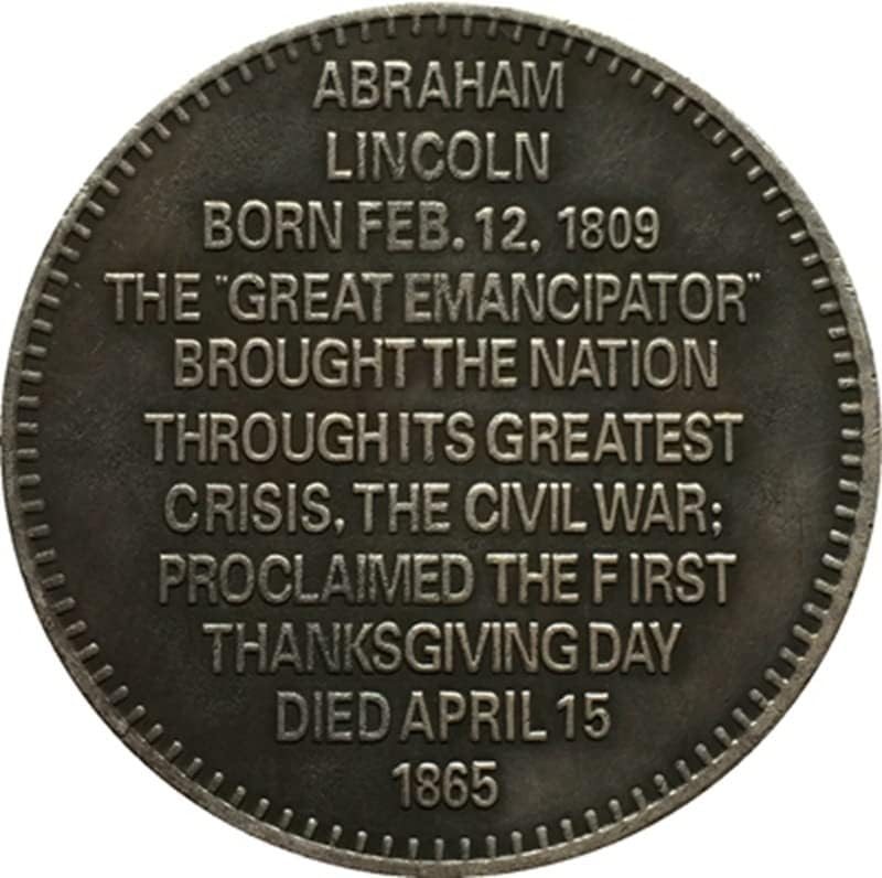 1865 Американски Възпоменателни Монети Монета С Медна Сребърно Покритие Старинен Сребърен Долар Чуждестранни Възпоменателни
