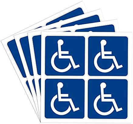 dealzEpic - Знак за инвалидни колички, Илюстрация за инвалиди | залепващ винил стикер-стикер-4x4 см (1,57x1,57 инча)
