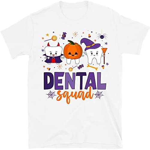 Риза Стоматологично Четата на Хелоуин, Тениска Стоматологичен Pupmkin, Подарък Риза на Зъболекар за Хелоуин, Трик или