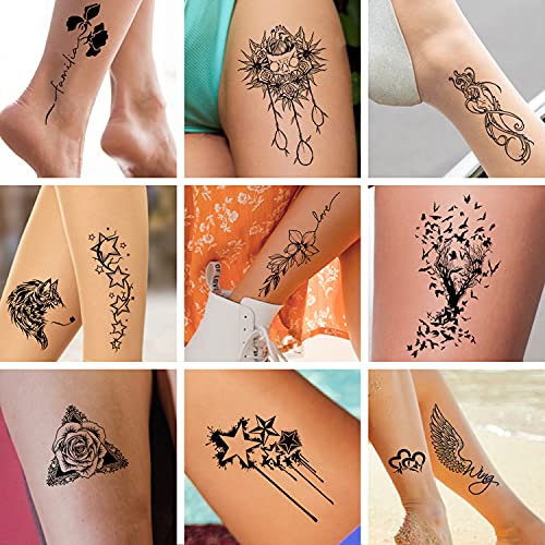 Временни Татуировки Cerlaza за жени и мъже, 140 Стилове, Полупостоянные Татуировки от Изкуствена Къна за възрастни, Временни