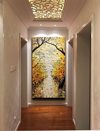Asdam Art-Дърво Вертикално Монтиране на Изкуството на Абстрактни Картини Върху Платно Пейзажное Изкуство Жълто Улично