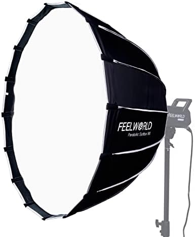 Видеосветка FEELWORLD FL125D мощност 125 W и Параболични Софтбокс FSP90 дължина 90 см, захранващ кабел с 3 шипа САЩ