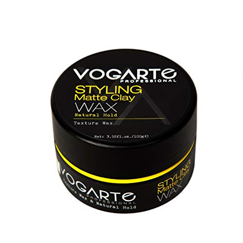 Клей, восък стайлинг коса Vogarte за мъже, естествена фиксация и матирано покритие, 3,52 грама