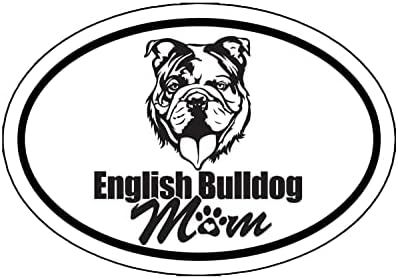 WickedGoodz Oval I Love My English Bulldog Магнит - Магнитна Стикер На Колата За Кучета