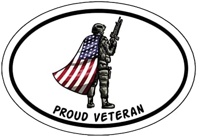 WickedGoodz Овалния Солдатский Магнит с Флага на сащ - Магнитен Стикер На Колата Военен Ветеран