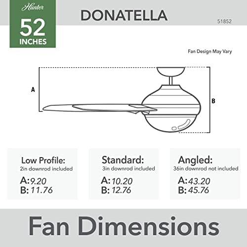 Вентилатор на тавана Хънтър Фен Company 51852 Donatella, Полиран Месинг