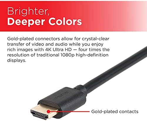 Кабел UltraPro 4K, HDMI, 3 метра. Висока скорост, 4K 1440p 1080p 10,2 Gbit/s Ethernet, Златни конектори, за стрийминг,