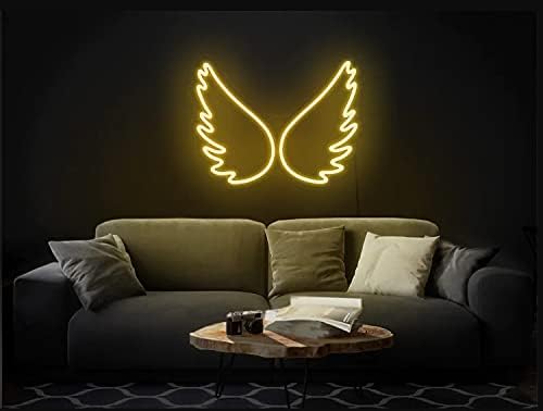 Крилата на Ангела LED Неон лека нощ с Табела за Декор Спални, Бар, Сватба, Дом, Рожден Ден, Деца 14 'X18